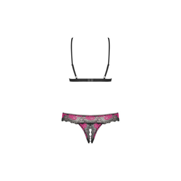 Tulia Ensemble ouvert 2 pcs - Noir et Fuchsia